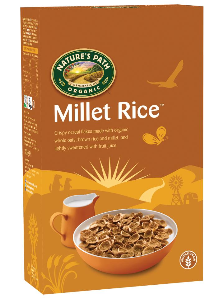 Nature's Path Organic Whole Grain Cereal, Millet Rice, High Fibre, Vegan Breakfast Cereal
