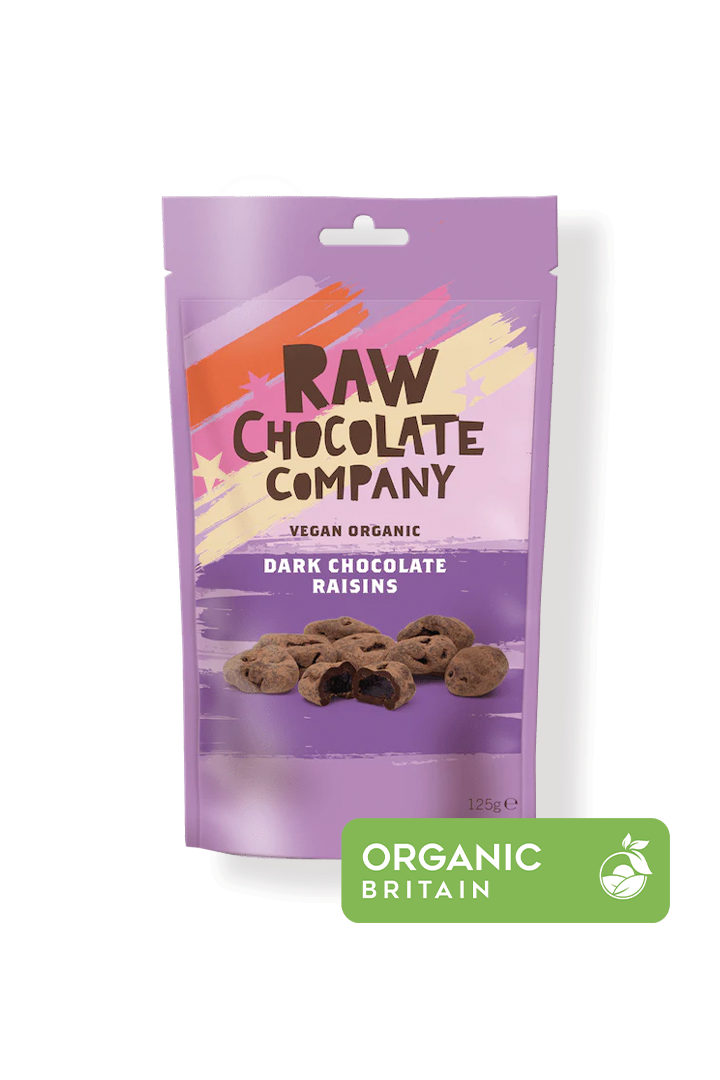 Raw Chocolate Company Organic Chocolate Raisins 125g Vegan Natural Organic Gluten Free